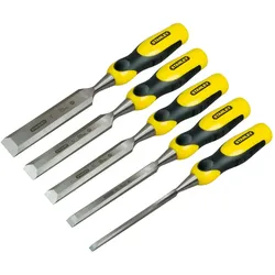 STANLEY Stechbeitel Dynagrip, Kunststoffgriff mit Schlagkappe, Set 5-tlg. 6, 10, 15, 20, 25 mm - 2-16-888
