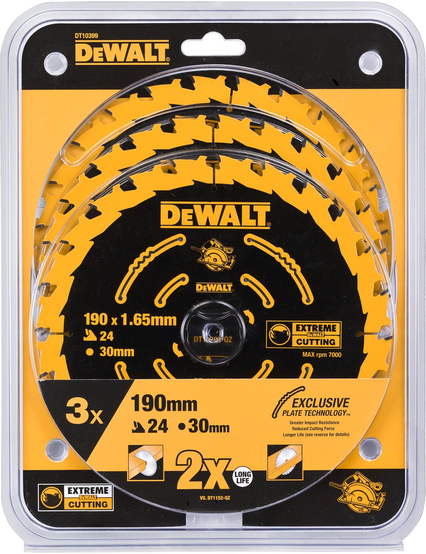 DeWalt DT10399-QZ Kreissägeblatt Handkreissäge   190/30mm 24WZ)