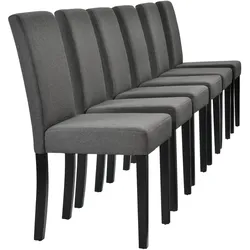 Esszimmerstuhl Hamburg 6er Set Textil Dunkelgrau [en.casa]