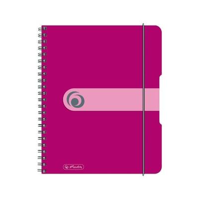 Herlitz Spiralblock A5 to go 80 Blatt kariert beere