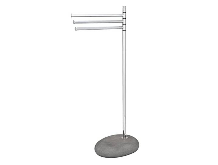WENKO Porte Serviette sur Pied effet \ pierre\ \, Pebble Stone gris\, 38x84x23 cm