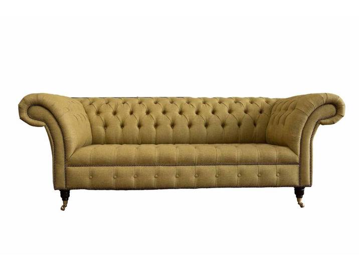 Xlmoebel Chesterfield-Sofa Luxus Dreisitzer Sofa 3-Sitzer Couch Möbel Beige Design, Sofa 1 Teile, Made in Europa
