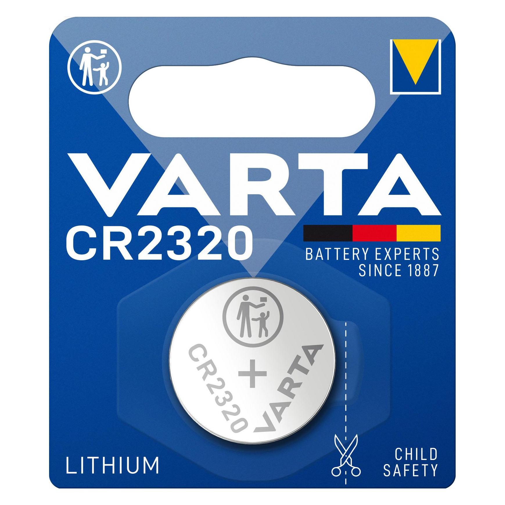Varta Lithium-Knopfzelle CR2320 / DL2320, 3 V, 135 mAh (1 Stk., CR2320, 135 mAh) (6320101401)