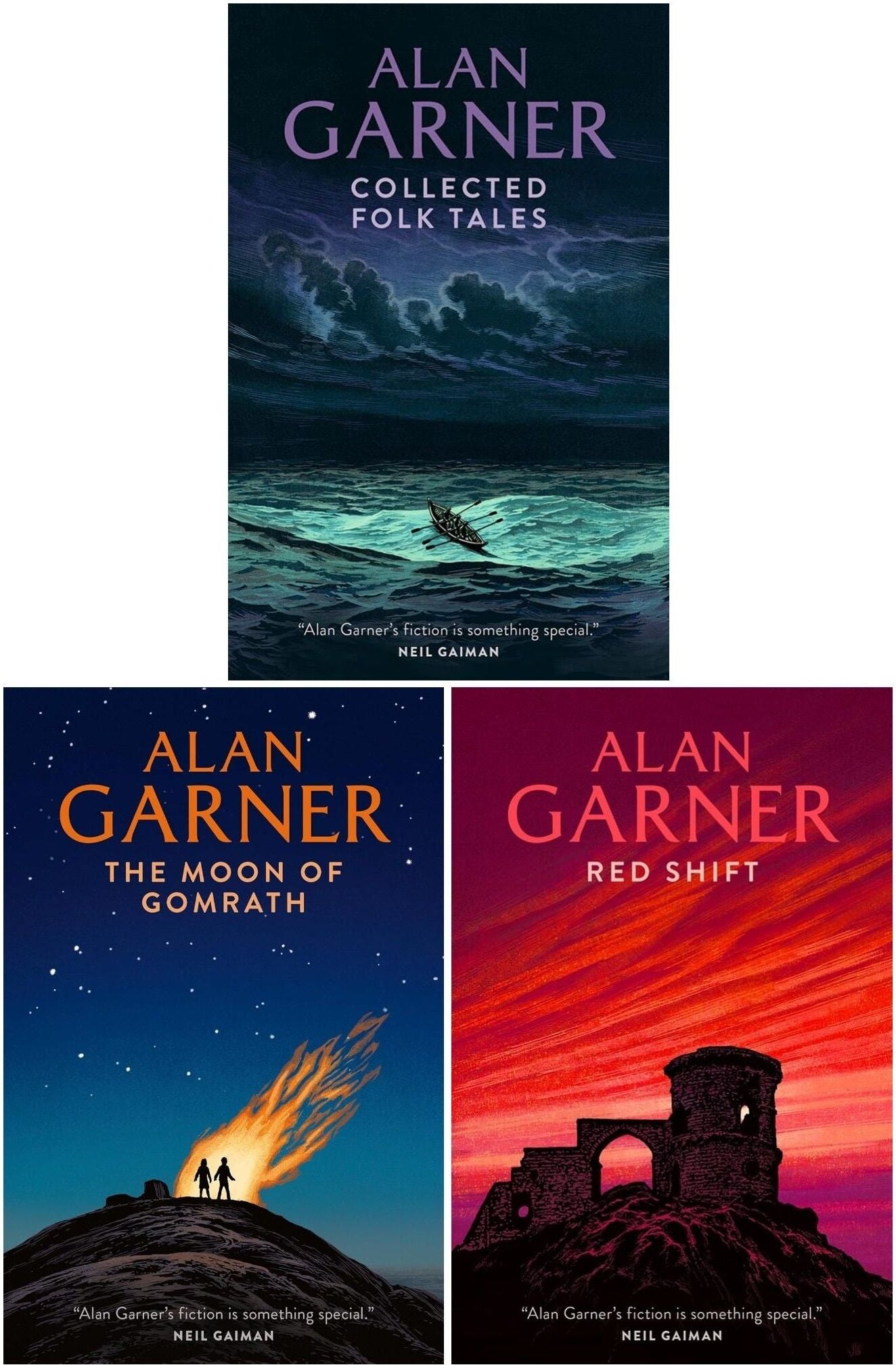 HARPERCOLLINS Alan Garner 3 Books Collection Set (Collected Folk Tales, Moon of Gomrath, Red Shift)