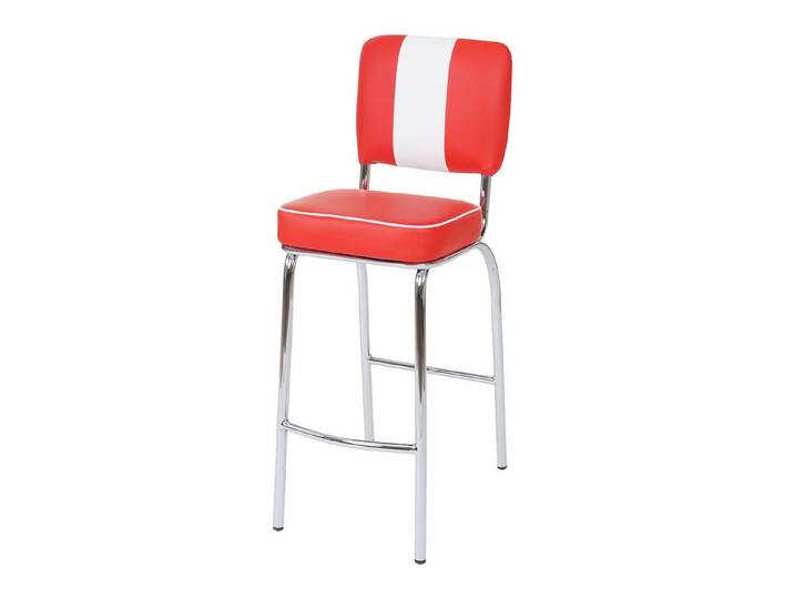 PROREGAL® Barhocker 2x Barstuhl Diner Sitzhöhe 70cm Retro 50er Kunstleder, Farbe
