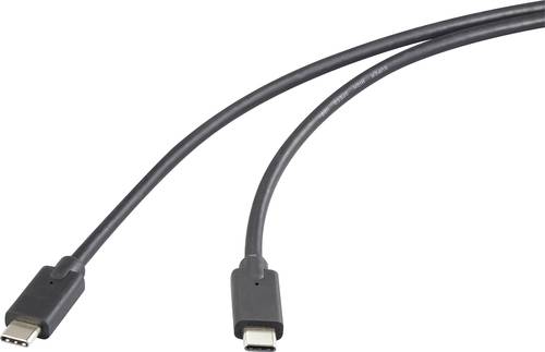 Renkforce USB-C Kabel USB 3.2 Gen2x2 USB-C Stecker, USB-C Stecker 2.00m Schwarz TPE-Mantel RF-6609644