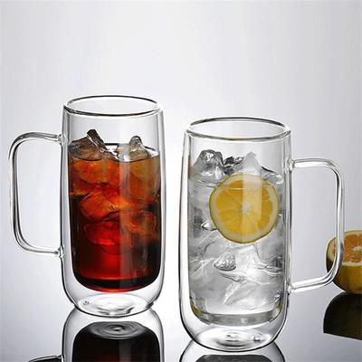 Uplift Essentials 400ML Double Wall Glass Mug Drinking Glasses 400ML Double Wall Glass Mug Drinking Glasses