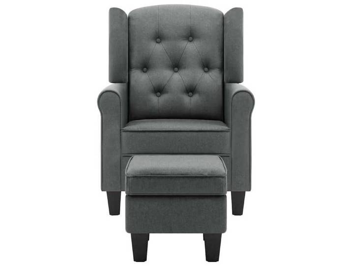 Soldes d'automne Gris Siège/Fauteuil - 68x78x94cm - Fauteuil avec repose-pied - gris clair - Tissu 1262874518189