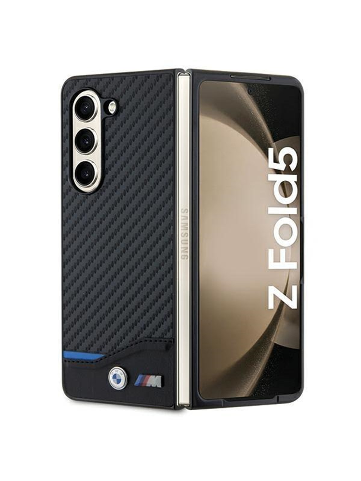 BMW Leather Carbon case for Samsung Galaxy Z Fold 5 - black