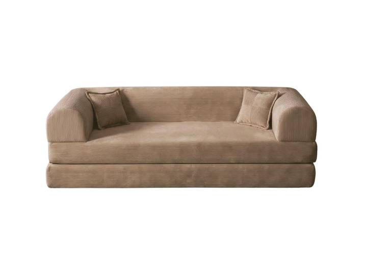 Bettsofa Legom Eco Beige Gerippter Plüschstoff B 190 T 90 cm - Bettsofa