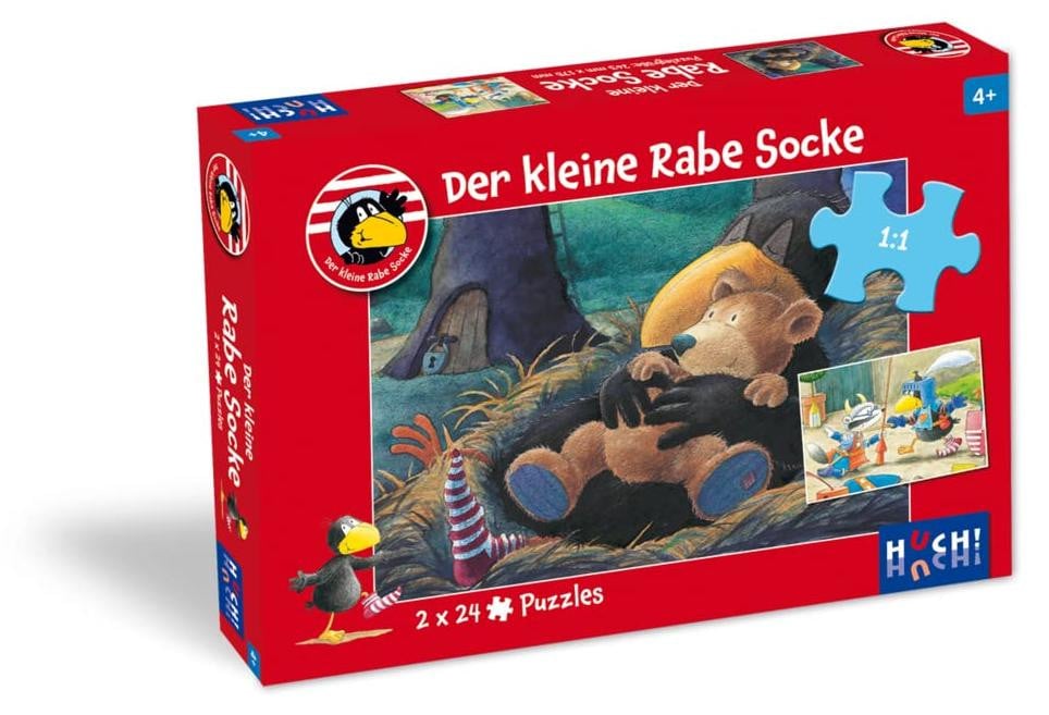 De kleine raaf Socke - 2 puzzels met elk 24 stukjes