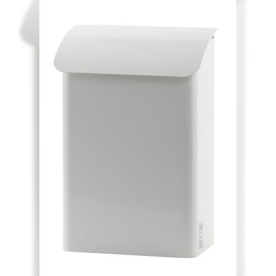 PROREGAL Feuergeprüfter Wandbriefkasten aus Metall | HxBxT 42,5x29x18cm | Einwurföffnung 26x2,3cm | Weiß