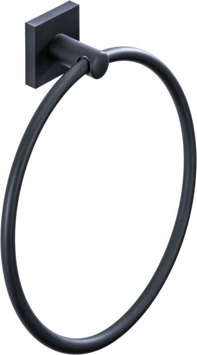 Bravat Quaruna Handtuchring 753499 schwarz matt, zum Kleben/Schrauben