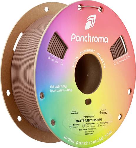 Polymaker CA04009 Panchroma Matte Filament PLA Matt, geringerer Kunststoffgehalt 1.75mm 1000g Army Brown, Braun 1St.