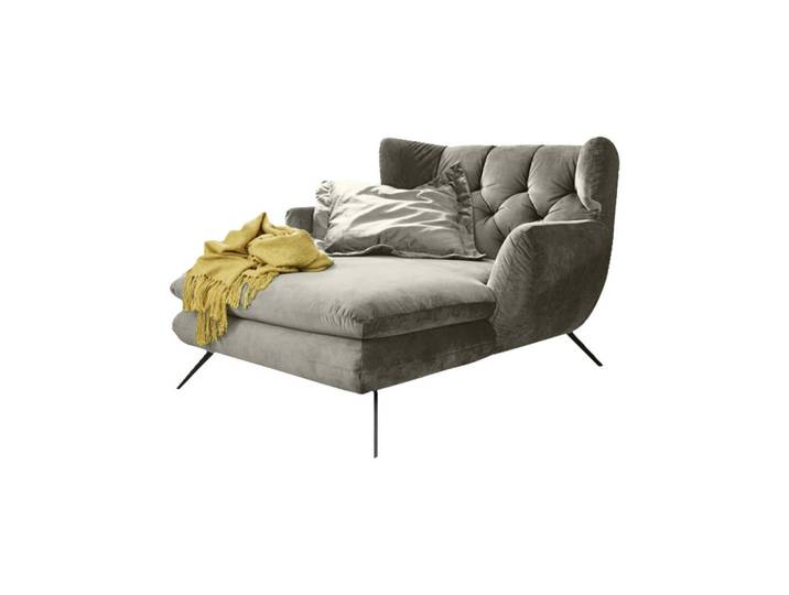 Kawola Longseat Chamre Silber Velvet, Silberfarben, Metall, Füllung: Polyetherschaumkern, 130x95x160 cm, Wohnzimmer, Sessel, Polstersessel
