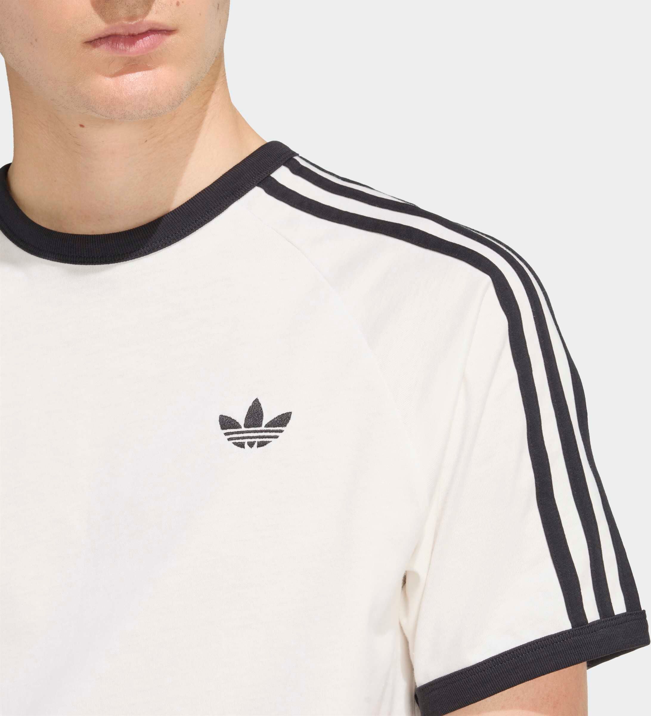 T-Shirt ADIDAS ORIGINALS "3-STREIFEN", Herren, Gr. XXL, weiss (weiß), Obermaterial: 100% Baumwolle, Rundhals, Shirts T-Shirt weiß XXL