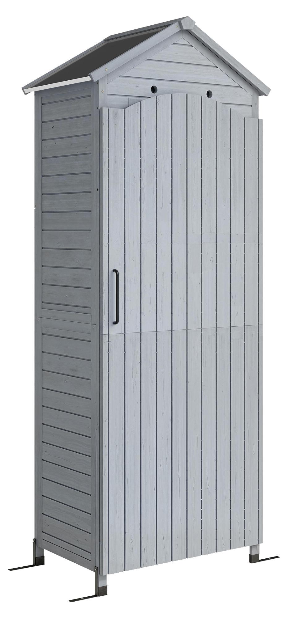 Gartenschrank Holz extra hohe Geräteschuppen mit verstellbar Ablage magnetisch Tür galvanisiert Dach Belüftung
