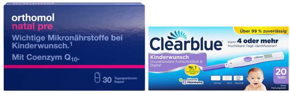 Orthomol Natal pre Kapseln 30 Stk. + Clearblue Ovulationstest