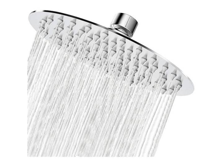 Duschkopf Regendusche 20 cm Rund Edelstahl Chrom, Silberfarben, Metall, 20x12.7x20 cm, Badezimmer, Baden & Duschen, Duschköpfe & Duschschläuche