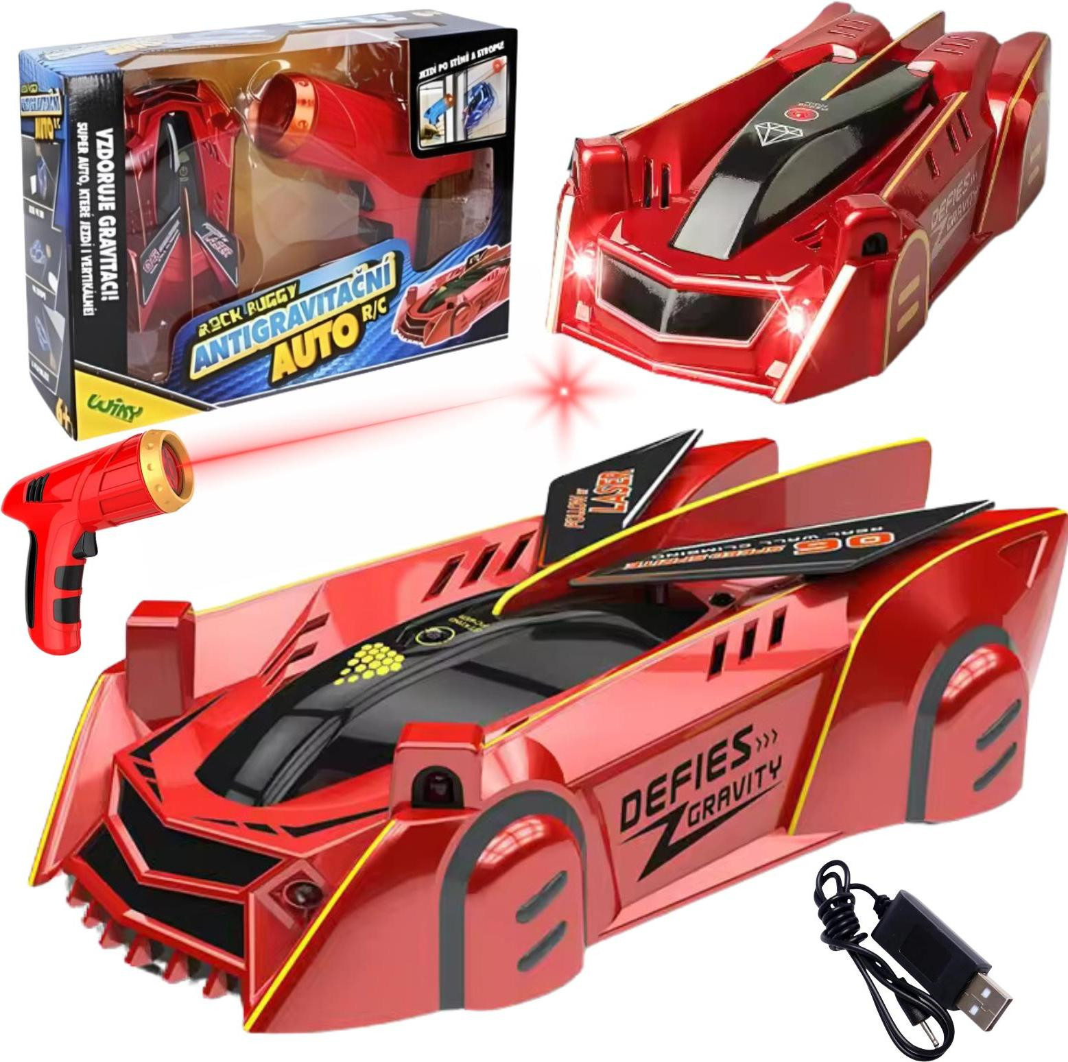 MAKSIK IMPORT Afstandsbedienbare klimauto met RC-controller en laser-LED