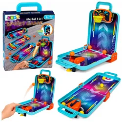 Mini-Arcade-Spiel 3 in 1 Basketball Flipper Bowling Tragbarer Koffer