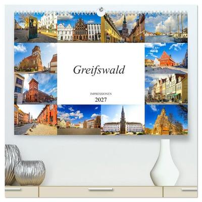 Greifswald Impressionen (hochwertiger Premium Wandkalender 2027 DIN A2 quer), Kunstdruck in Hochglanz