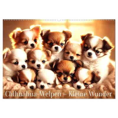 Chihuahua-Welpen – Kleine Wunder (Wandkalender 2027 DIN A2 quer), CALVENDO Monatskalender
