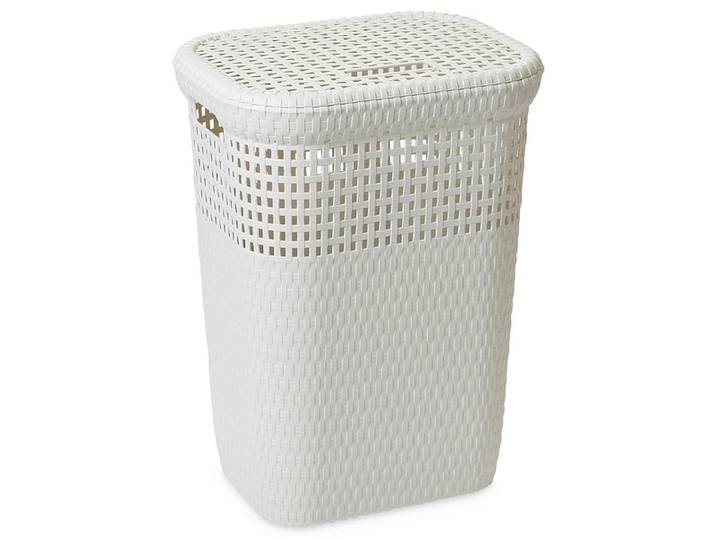 DEAHOME Wäschekorb RATTAN weiss