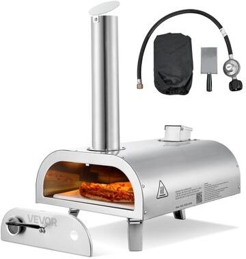 VEVOR Dual Fuel Pizza Oven Outdoor, 12 Inch Wood Fire & Propane Gas Pizza Oven, Pellet & Propane Pizza-Maker