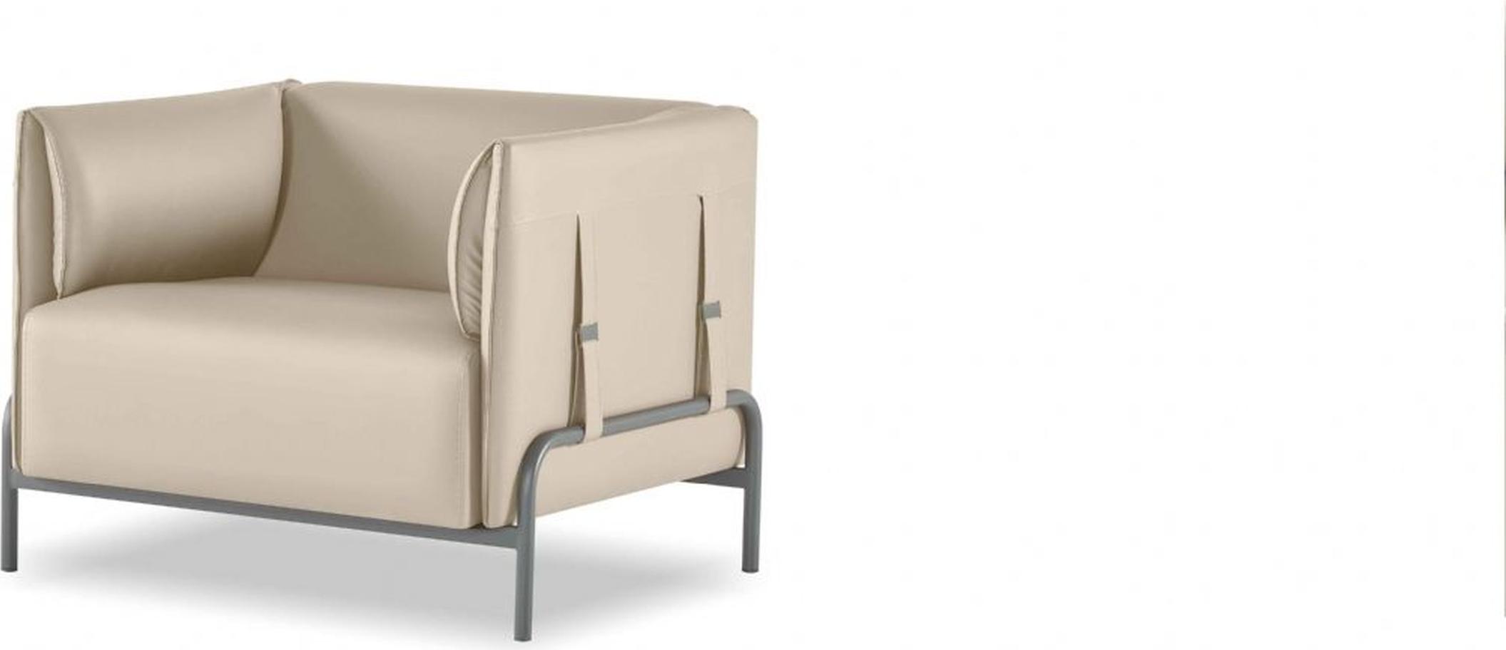 Sessel Beige Einfarbig Muster Arbeitszimmer Modern Design Stil Wohnzimmer