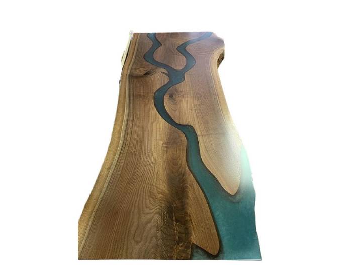 Xlmoebel Esstisch Esstisch aus Holz und Epoxidharz im Fluss-Design (Esstisch, 1-St., Esstisch), Hergestellt in Europa