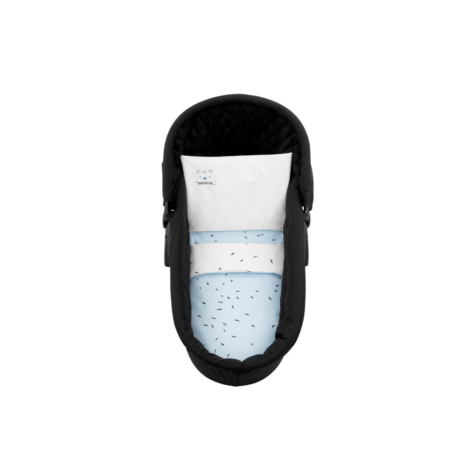 Kikkaboo Kinderwagen Bettwäsche-Set Bär 6tlg Decke 80 x 60 Kissen 35 x 26 Laken blau