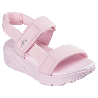 Sandale SKECHERS "UNO LITE SANDAL-SUNNY STAND", Mädchen, Gr. 35, Textil, rosa (hellrosa), unifarben, Schuhe Sandale, Sommerschuh mit Plateausohle, Größenschablone zum Download