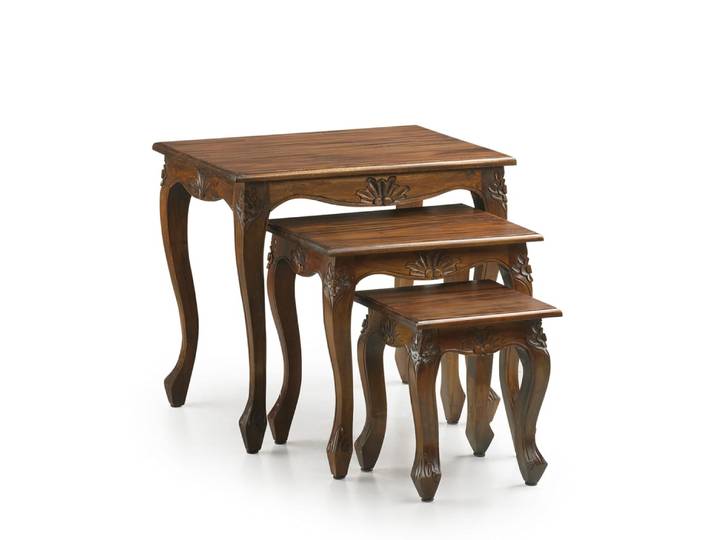 Set de 3 tables en bois marron L 60 cm