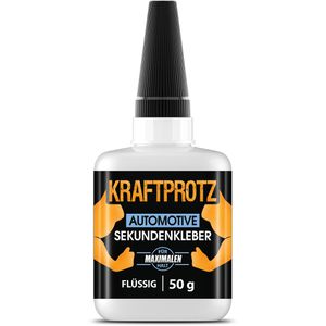 Kraftprotz Sekundenkleber KFZ & Motorrad, KPFA50, flüssig, extra stark, wasserfest, 50g