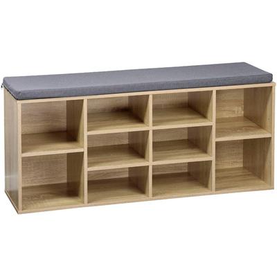 Schuhschrank KESPER "KESPER Schuhschrank mit Sitzkissen", braun (natur), B:103,5cm H:48cm T:29,5cm, FSC-zertifizierter Holzwerkstoff, Schränke, Schuhschrank