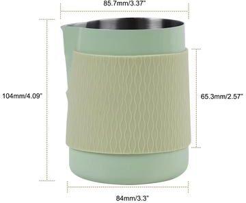 Inspired Finds IKAPE Espresso Milk Pitcher V3 17 Fl Oz Frothing Jug Without Handle Sharp Spout Professional Steaming Pitcher light Green