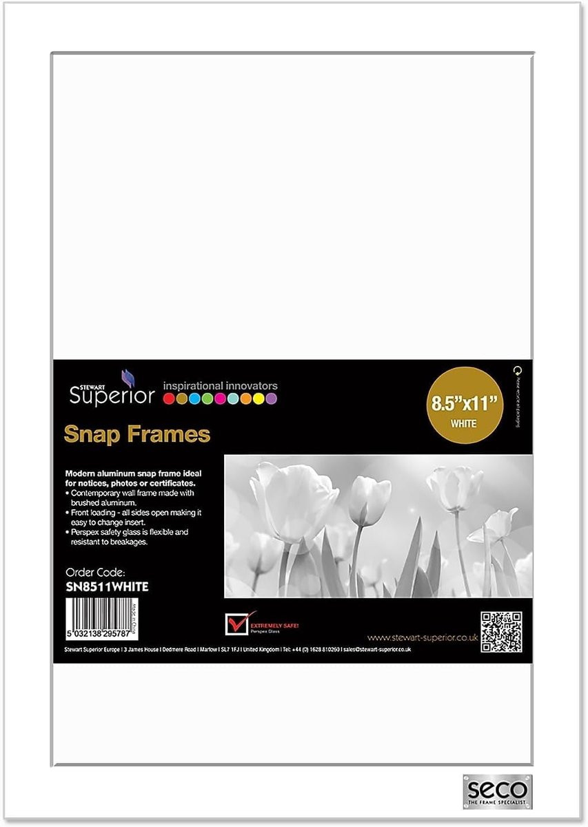 Wit Aluminium Klikframe Posterlijst voor Berichten - 85 x 11 Inch