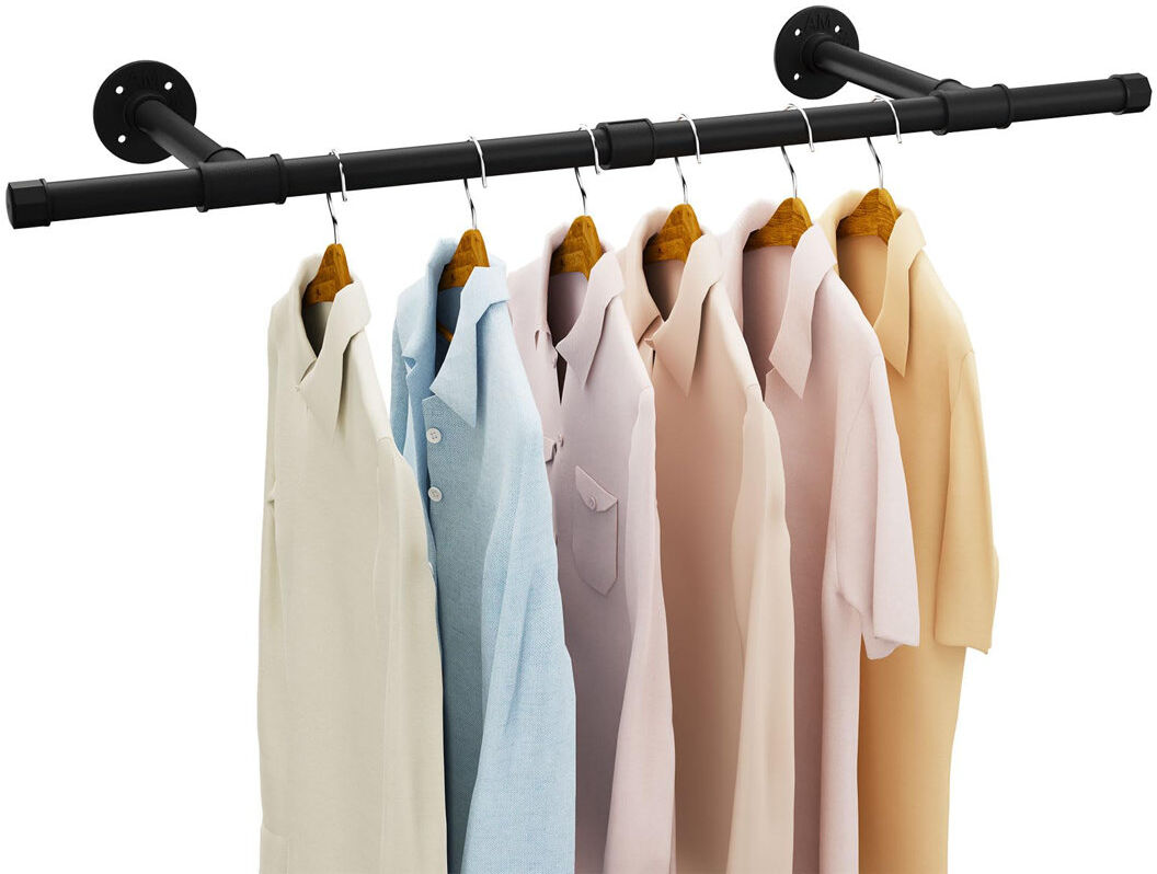 Borough Wharf 93.5cm Wall Mounted Clothes Rack Black