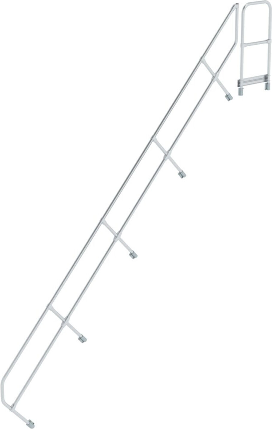 MUNK zweiter Handlauf Aluminium-Treppe mit Plattform 45° 18 Stufen (600518)