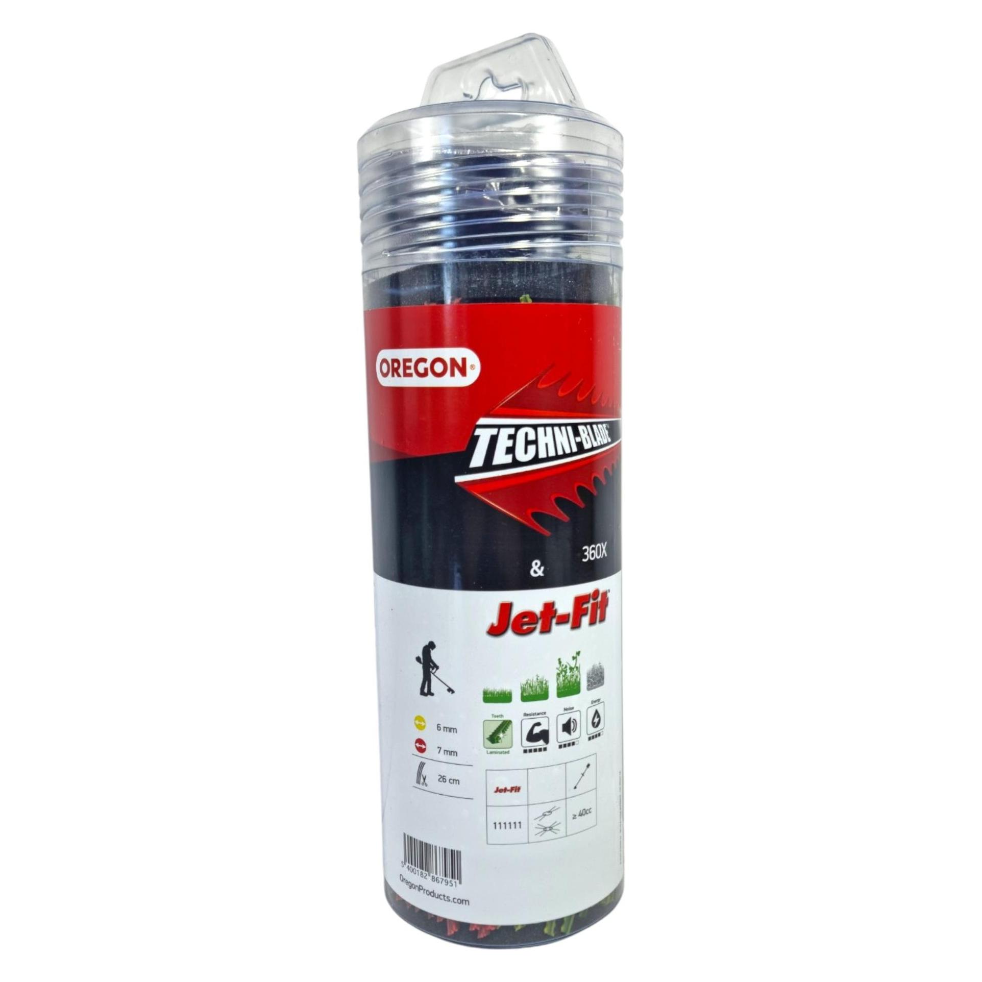 Oregon Fadenkopf Jet-Fit, 4-Fadenkopf inkl. Techni Blade Fadenstücke rot + grün (Rasentrimmer) (525242)