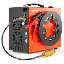 VEVOR PCP-Luftkompressor, 4500 PSI/30 MPa tragbarer PCP-Luftgewehrkompressor – Eingebautes Wasser- und Lüfterkühlsystem, Auto-Stopp DC12 V/AC230 V Paintball-Tankkompressor für Luftgewehr, Tauchflasche