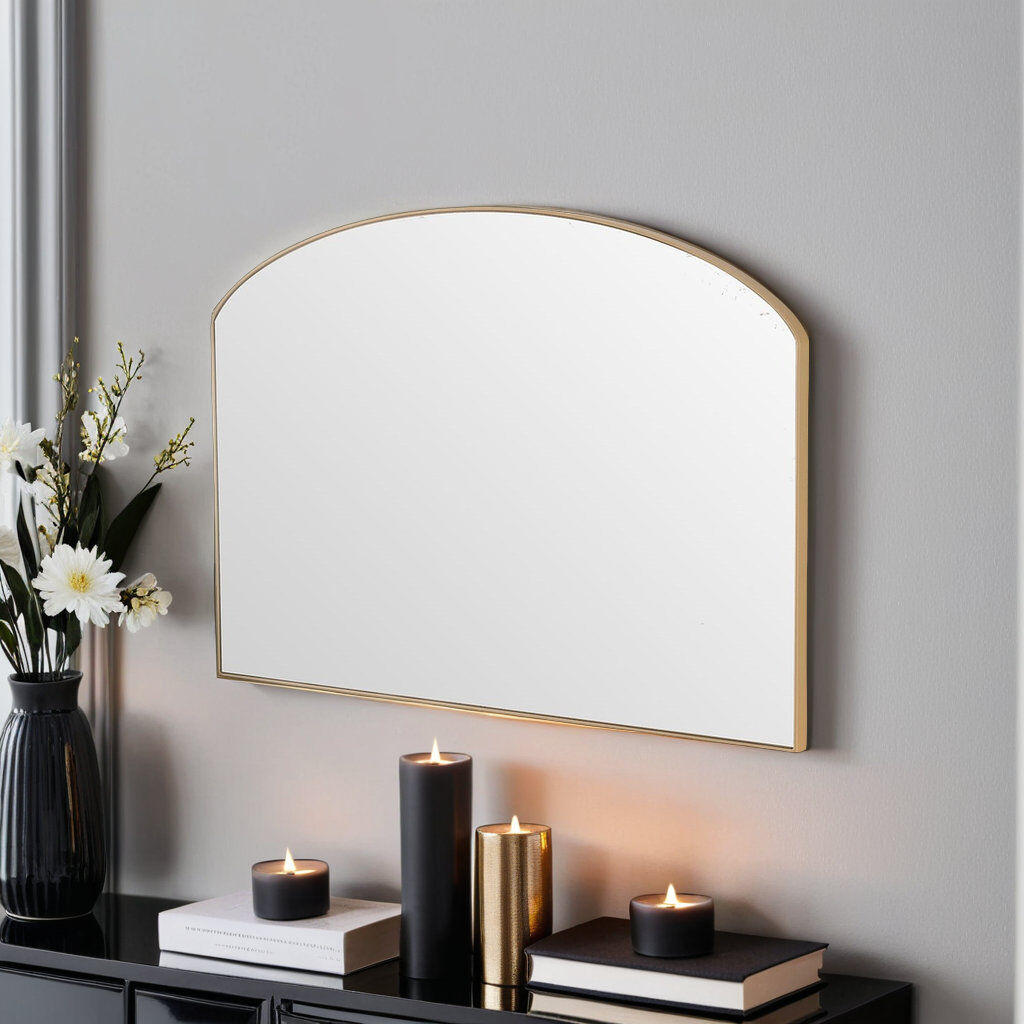 Fairmont Park Chere Arch Wall Mirror Matt Gold 49cm H X 2cm D