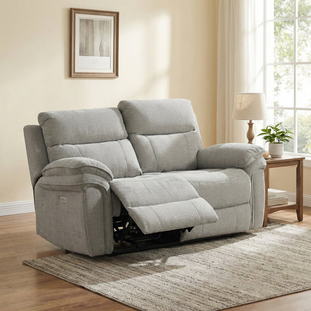 Lark Manor Coombs 2 Seater Electric Reclining Loveseat Grey 100cm H X 163cm W X 92cm D