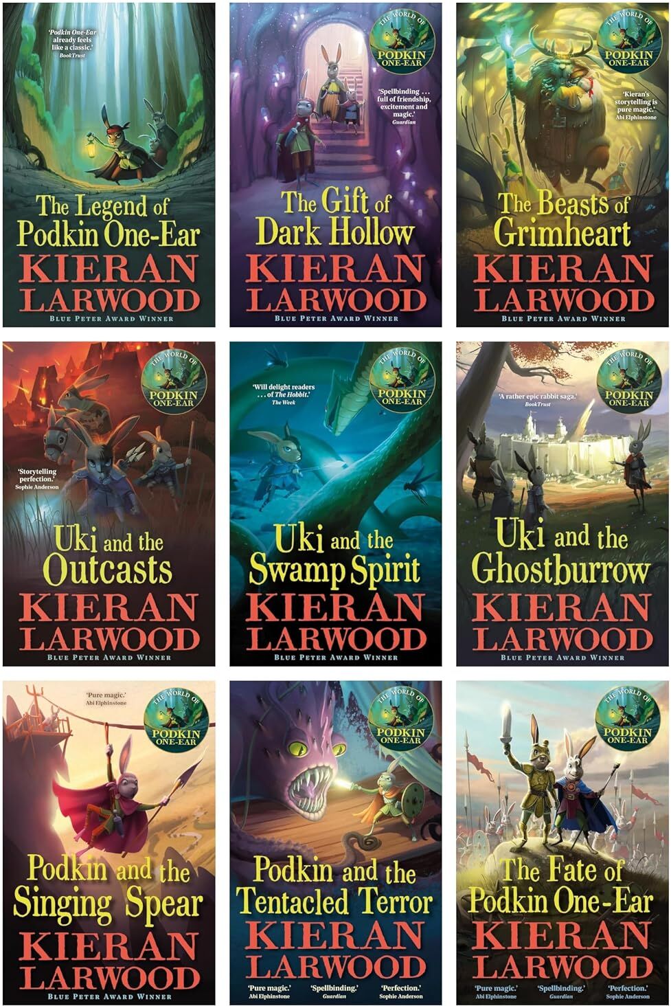 Faber The World of Podkin One-Ear 9 Books Collection Set by Kieran Larwood - Five Realms Fantasy Series - Paperback - Ages 8-12 - Complete Saga