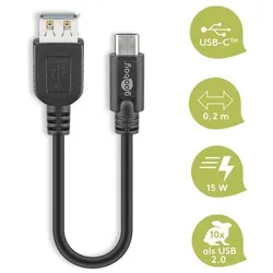 goobay USB-C auf USB-A Adapter 0,2 m