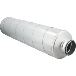 Rohrschalldämpfer starr NW160 L= 900mm, Dämmstärke 50mm, Stahl verzinkt