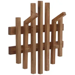 MCA Garderobenpaneel HWC-P57, Wandgarderobe Garderobenleiste Holzgarderobe, Massiv-Holz 40x38cm Eiche