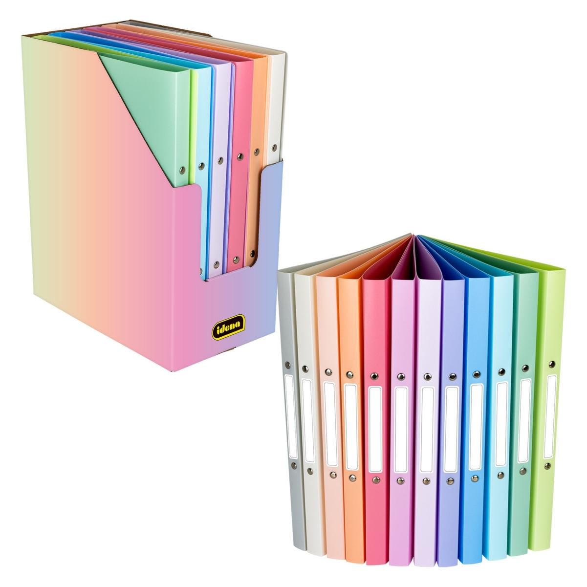 Idena Display Ringbücher PP 2 Ringe 20mm Pastell inkl. Rückenschilder DIN A4 12 Teile (20 mm, 12 Stk.) (76567689)