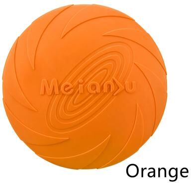 PetsAreLife Durable Dog Toy Flying Disc, Silicone, Resistant To Bite Marks, Outdoor Training Fun orange l